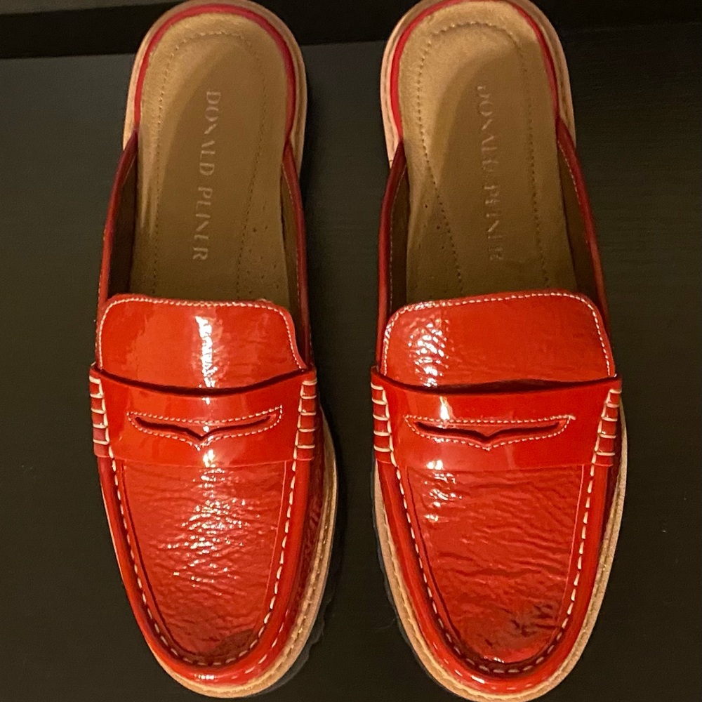 Donald J Pliner Red Mule Loafers